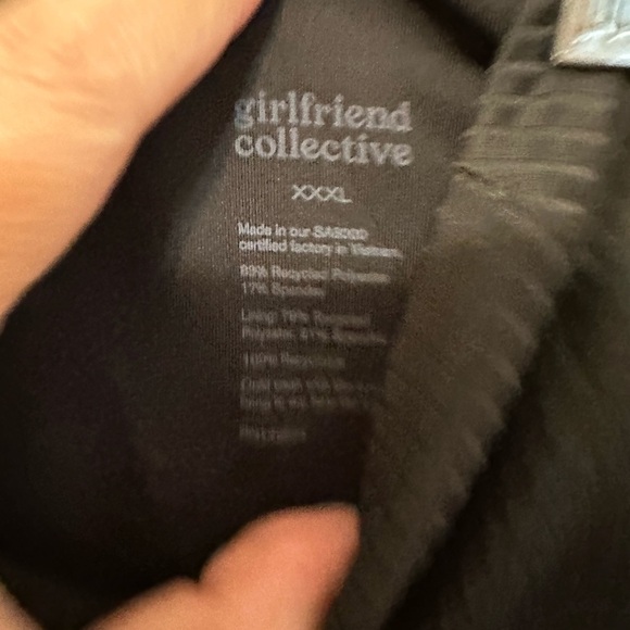 Girlfriend Collective Black Ribbed Stretch High Rise Leggings Size XXXL Gym Yoga - Picture 3 of 5